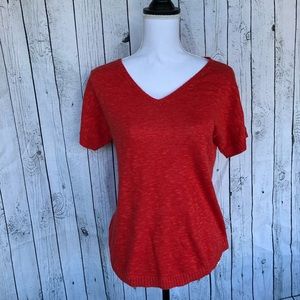 Eileen Fisher Linen Short Sleeve V Neck
